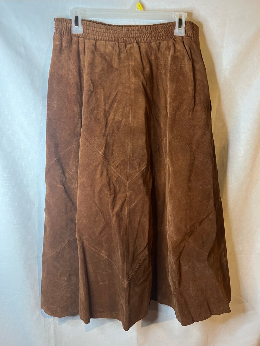 Apostrophe Chestnut Brown Suede A-Line Skirt